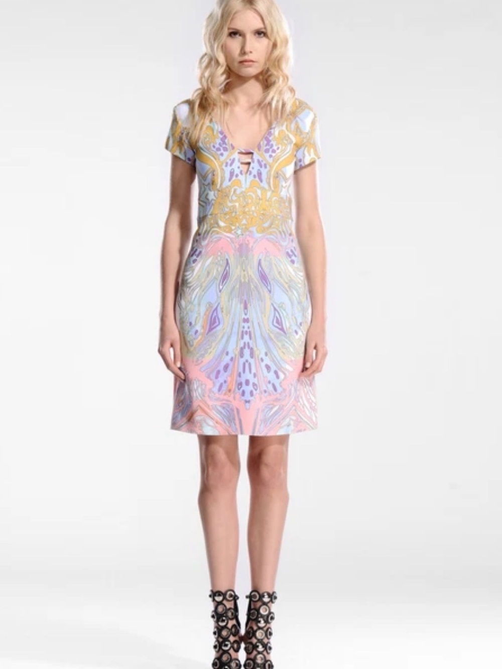 NEW EMILIO PUCCI RUNWAY FALL Winter 2016 Abstract SEXY SHORT DRESS I 40 US 6 NWT